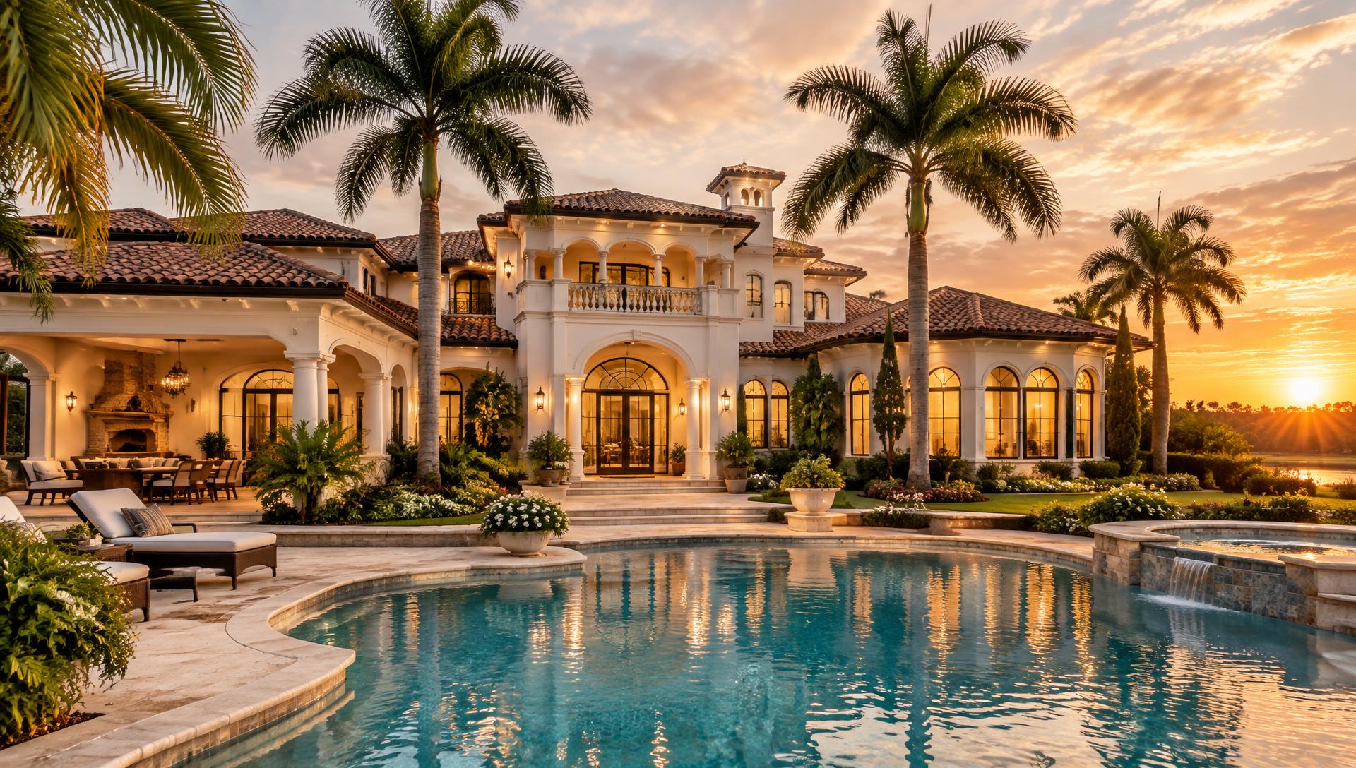 Luxury Central Florida estate at golden hour